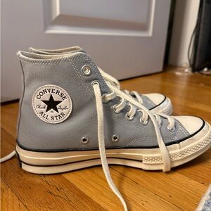 Converse High Tops in Soft Blue with White Accents